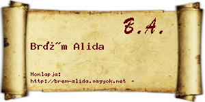 Brém Alida névjegykártya